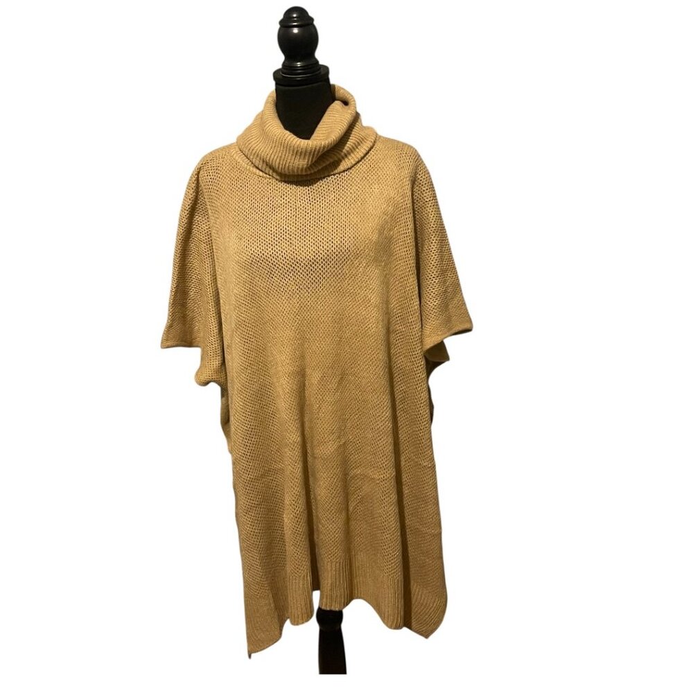 LC LAUREN CONRAD TURTLENECK PONCHO SWEATER